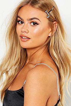 Boohoo J Diamante Initial Hair Slide