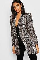 Boohoo Tall Leopard Print Tailored Blazer
