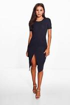 Boohoo Amber Textured Midi Dress