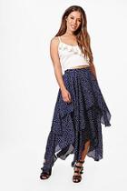 Boohoo Petite Isabelle Star Print Layered Maxi Skirt