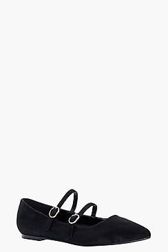 Boohoo Gracie Pointed Double Band Flat Ballet