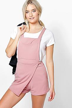 Boohoo Delilah Dungaree Style Skort Playsuit
