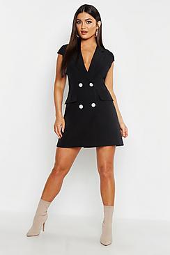 Boohoo Short Sleeve Double Breasted Blazer Dress