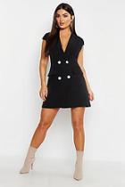 Boohoo Short Sleeve Double Breasted Blazer Dress