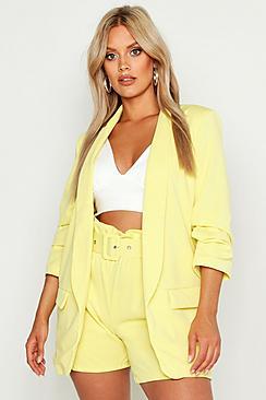 Boohoo Plus Ruched Sleek Blazer