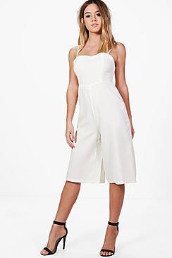 Boohoo Petite Ella Strappy Culotte Jumpsuit