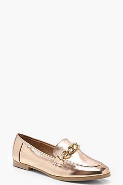 Boohoo Skye Chain Trim Loafers