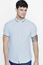 Boohoo Short Sleeeve Shirt With Ribbed Collar