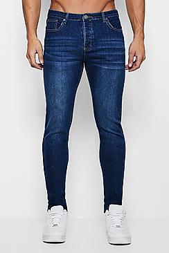 Boohoo Skinny Fit Jeans In Dark Blue