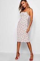 Boohoo Maya Rainbow Polka Dot Square Midi Dress