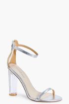 Boohoo Esther Clear Heel Two Part Silver