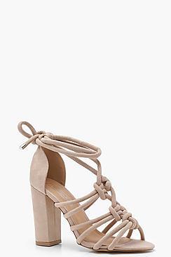 Boohoo Rope Tie Block Heels