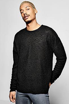 Boohoo Oversized Drop Shoulder Boucle Jumper