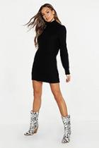 Boohoo Roll Neck Soft Knit Neon Sweater Dress