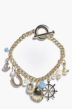 Boohoo Skye Shell Pendant Bracelet