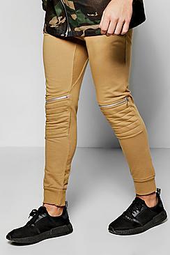Boohoo Biker Knee Zip Joggers