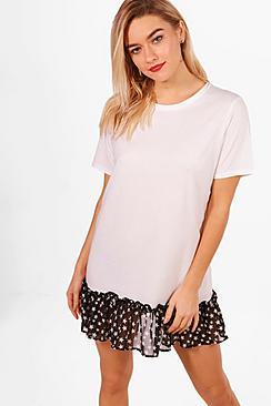 Boohoo Tayla Star Mesh Detail Shift Dress