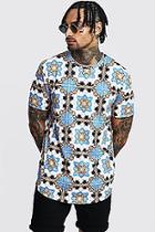 Boohoo Tile Print Crew Neck T-shirt