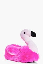 Boohoo Scarlett 3d Flamingo Slippers Pink