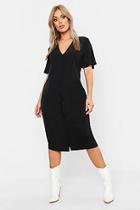 Boohoo Plus Button Through Midi Tea Dress