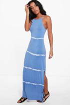 Boohoo Sheeva Tie Dye Maxi Dress Blue