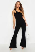 Boohoo Petite Cut Out Detail Flared Jumpsuit
