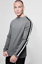 Boohoo Muscle Fit Jumper With Jacquard Side Stripe