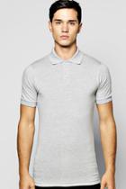 Boohoo Short Sleeve Extreme Muscle Fit Polo Grey