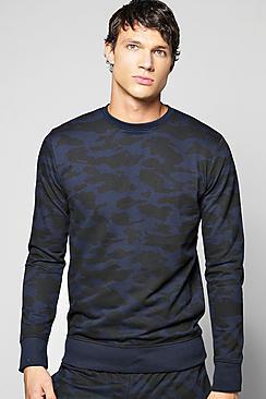 Boohoo Camo Crew Neck Sweatshirt