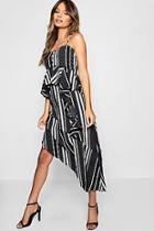 Boohoo Monochrome Mixed Print Layered Cami Dress