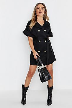 Boohoo Button Front Shirt Dress