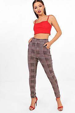 Boohoo Esme Check Skinny Trouser