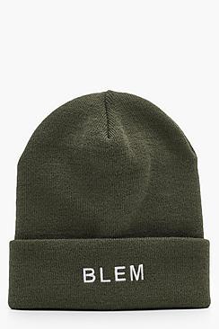 Boohoo Blem Turn Up Beanie