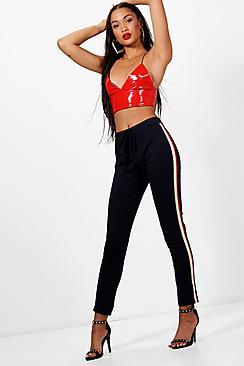 Boohoo Mimi Tie Waist Sports Trim Legging