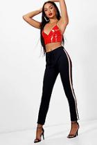 Boohoo Mimi Tie Waist Sports Trim Legging