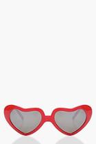 Boohoo Poppy Heart Shape Sunglasses