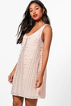 Boohoo Boutique Nina Geo Embellished Shift Dress