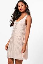 Boohoo Boutique Nina Geo Embellished Shift Dress