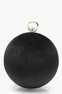 Boohoo Velvet Sphere Clutch