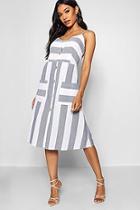 Boohoo Wide Stripe Cami Midi Dress
