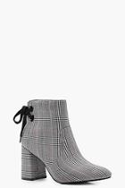Boohoo Lauren Checked Lace Back Ankle Boot