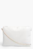Boohoo Maya Panelled Oversized Clutch Bag White