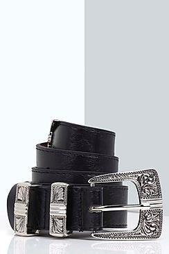 Boohoo Alice Metal Tipped Western Belt