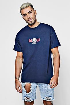 Boohoo Oversized Now Agency Print T-shirt With Back Print