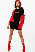 Boohoo Bethany J'adore Black T-shirt Dress