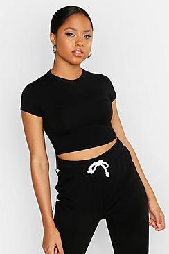 Boohoo Cropped Capped Sleeve T-shirt