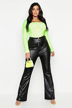 Boohoo Plus Leather Look Wide Leg Trouser