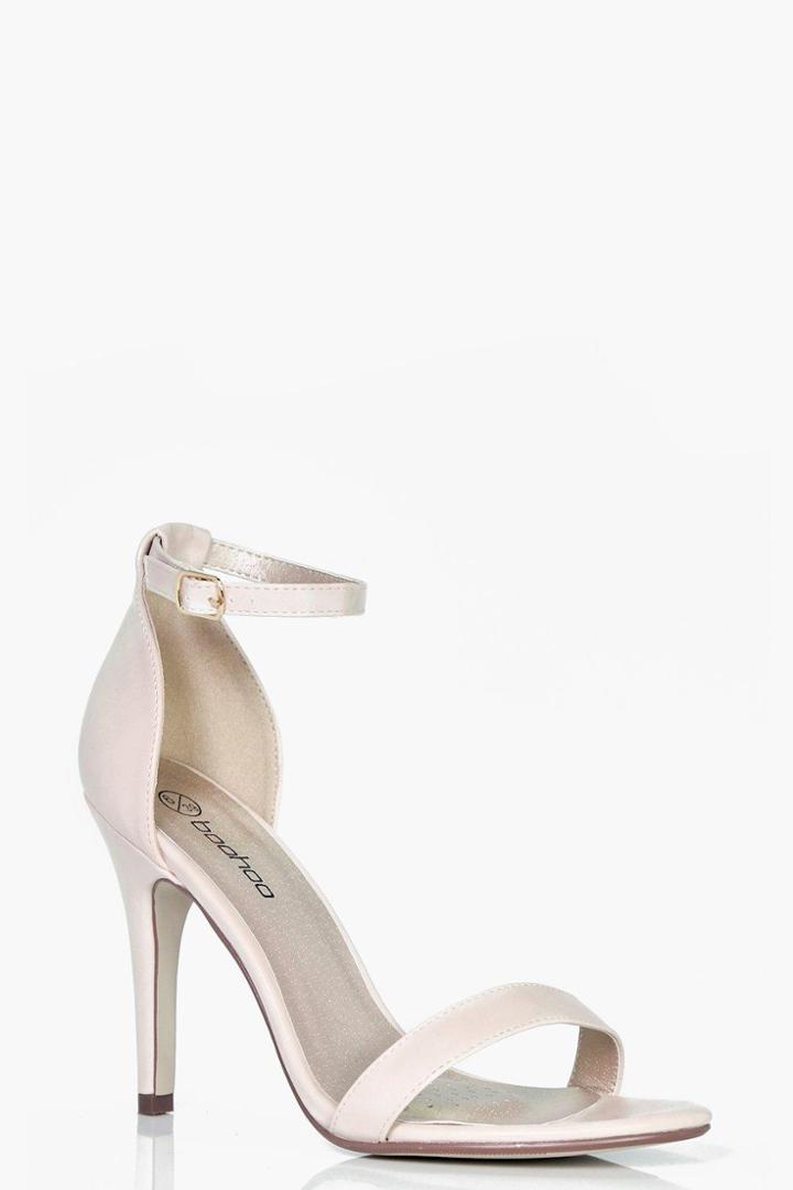 Boohoo Jessica Cushioned Mid Heel 2 Parts Nude