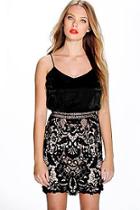 Boohoo Amy Corded Lace Skirt Cami Bodycon Dress