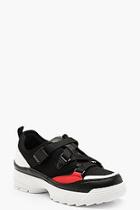 Boohoo Buckle Strap Chunky Sole Sneakers